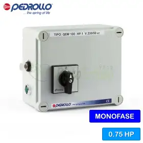 QEM/3-075 - Panel eléctrico para bomba eléctrica monofásica de 0,75 HP
